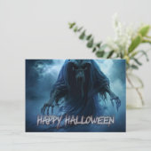 Carte Un fantôme noir dans un paysage désarmé - Hallowee (Debout devant)