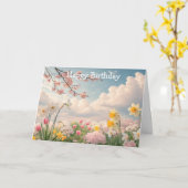 Carte Un fond floral printanier (Fleur jaune)