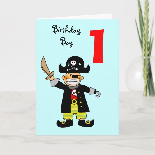 Carte Un garçon pirate de 1 an (Devant)