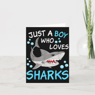 Carte Un garçon qui aime les requins drôle animal de l'o