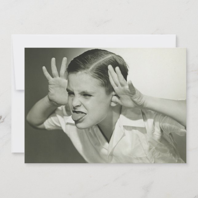 Carte Un garçon qui fait son visage (Devant)