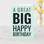 Carte Un grand anniversaire heureux moderne | Pastel Gre (Fleur jaune)