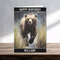 Un Grizzly Bear Joyeux Anniversaire Nom