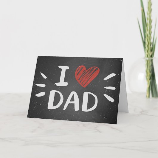 Carte Un hommage à Chalkboard : Je ❤️ papa (Devant)