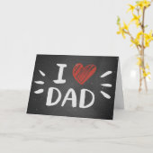 Carte Un hommage au tableau noir : J'❤️ Papa (Fleur jaune)