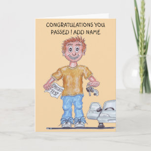 Carte Un homme heureux vient de passer l'examen de condu