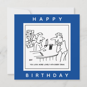 Carte Un homme qui flatte une barmaid dans un dessin d'u