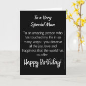 CARTE **UN HOMME TRÈS SPÉCIAL** POUR VOTRE ANNIVERSAIRE (Fleur jaune)