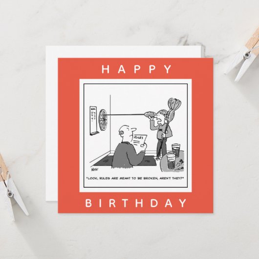 Carte Un homme triche aux fléchettes (Devant/Arrière en situation)