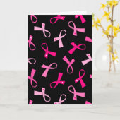 Carte Un joli Motif à ruban pour cancer du sein rose (Fleur jaune)