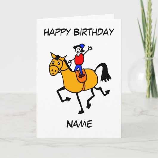 Carte Un joli Pony Trot en caricature pour l'anniversair (Devant)