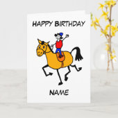 Carte Un joli Pony Trot en caricature pour l'anniversair (Fleur jaune)