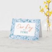 Carte Un jour à la fois Sobriété Anniversaire Bleu (Fleur jaune)