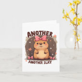 Carte Un Jour De Plus Cute Capybara Lover Rose (Fleur jaune)