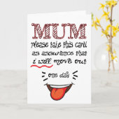 Carte Un jour je déménagerai drôle Fête des mères (Fleur jaune)