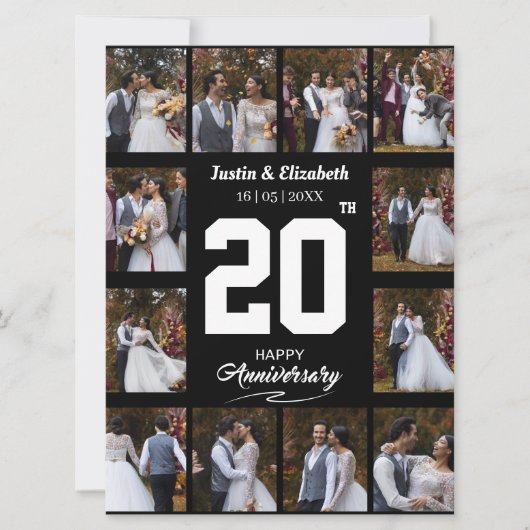 Carte Un joyeux anniversaire 12 Photo Collage (Devant)