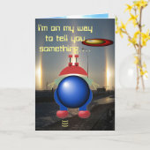 Carte Un joyeux anniversaire pour un petit Alien (Fleur jaune)