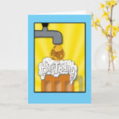 Carte Un joyeux anniversaire sur le robinet (Fleur jaune)