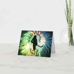 Carte Un joyeux fan de hockey d'anniversaire, Silhouette