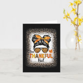 Carte Un Joyeux Joyeux Thanksgiving Messy Bun Leopard Bl (Fleur jaune)