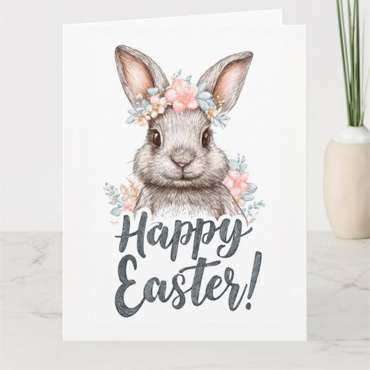 Carte Un lapin de Pâques charmant et peint (Devant)