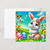 Carte Un lapin heureux (Devant / Derrière)