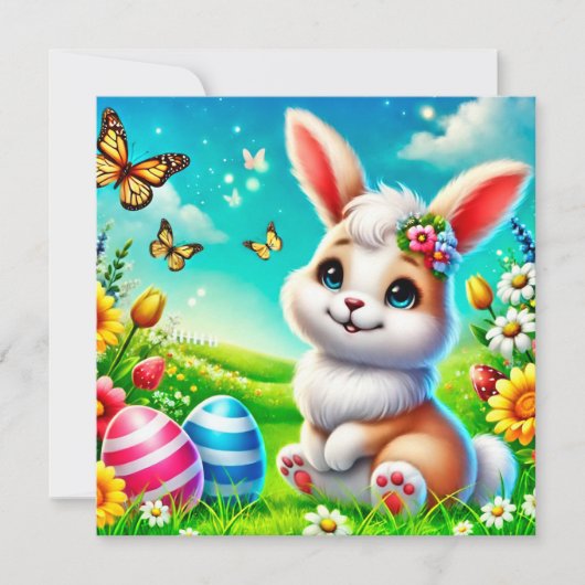 Carte Un lapin heureux (Devant)