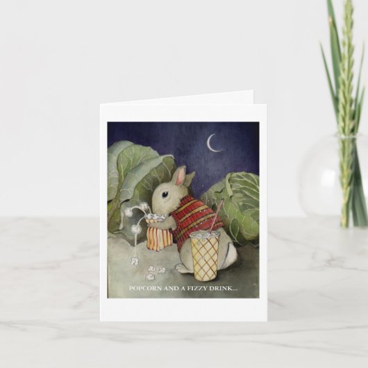 Carte Un lapin profite d'un snack (Devant)
