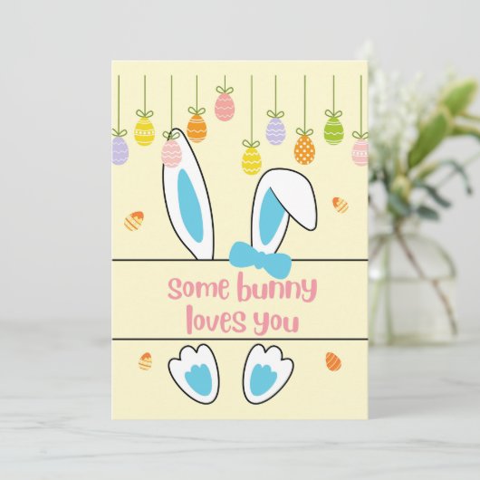 Carte Un lapin t'aime | Blague de Pâques amusante (Debout devant)