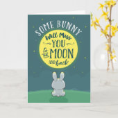 Carte Un lapin te manquera sur la Lune et sur le dos (Fleur jaune)