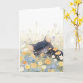 Carte Un lit floral de chaton (Fleur jaune)