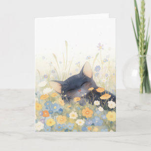 Carte Un Lit Floral Kitten