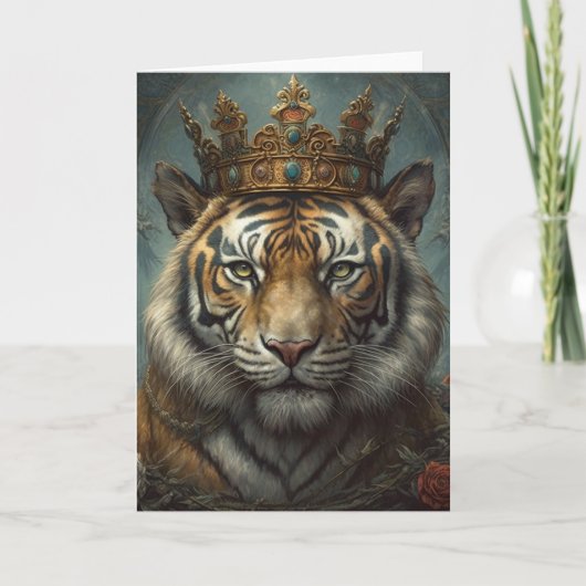 Carte Un magnifique tigre en couronne (Devant)