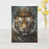 Carte Un magnifique tigre en couronne (Fleur jaune)