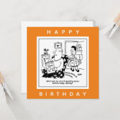 Carte Un mari choqué par le dessin animé de la femme qui (Devant/Arrière en situation)