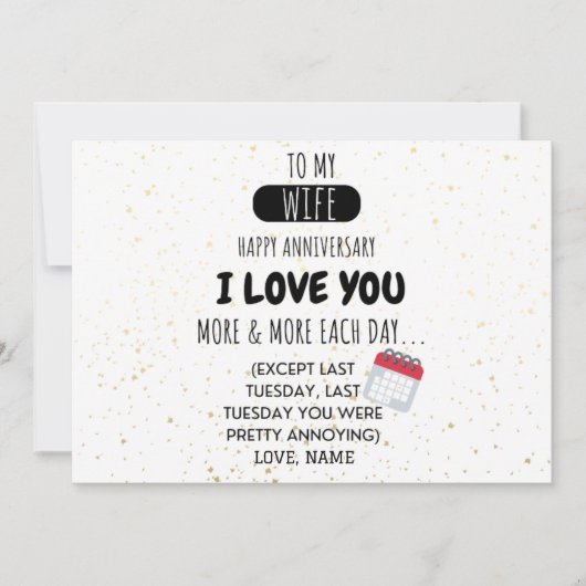 Carte Un mari drôle à l'Humour de femme Message sur l'an (Devant)