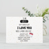 Carte Un mari drôle à l'Humour de femme Message sur l'an (Debout devant)