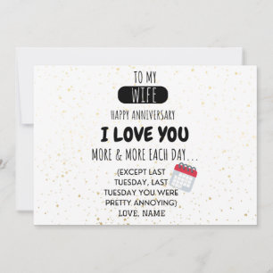 Carte Un mari drôle à l'Humour de femme Message sur l'an