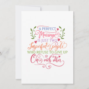 Carte Un mariage parfait est juste deux personnes imparf
