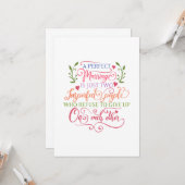 Carte Un mariage parfait n'est que deux personnes imparf (Devant/Arrière en situation)