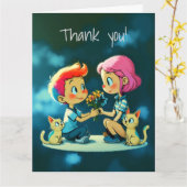 Carte Un Merci coloré (Fleur jaune)