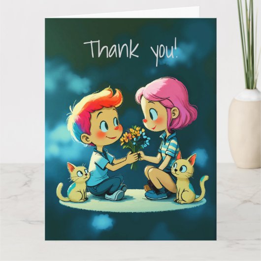 Carte Un Merci coloré (Devant)