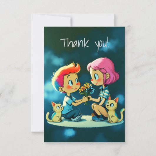 Carte Un Merci coloré (Devant)
