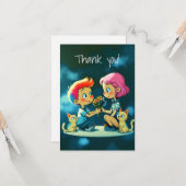Carte Un Merci coloré (Devant/Arrière en situation)