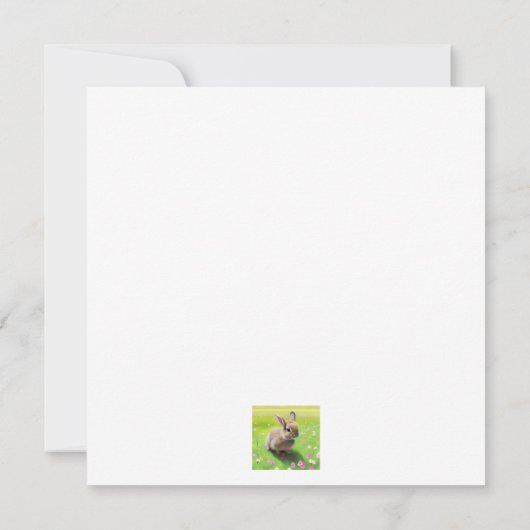 Carte Un mignon lapin dans une prairie fleurie (Dos)