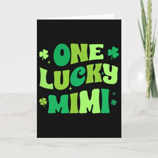 Carte Un Mimi chanceux Saint-Patrick vert trèfle Iri (Devant)