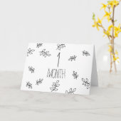 Carte Un mois (simple floral) (Fleur jaune)