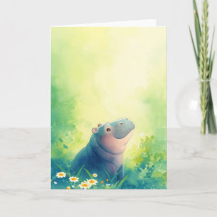 Carte Un moment calme de l'hippopotame