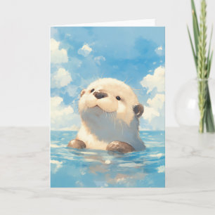 Carte Un monde aquatique charmant avec une loutre mignon