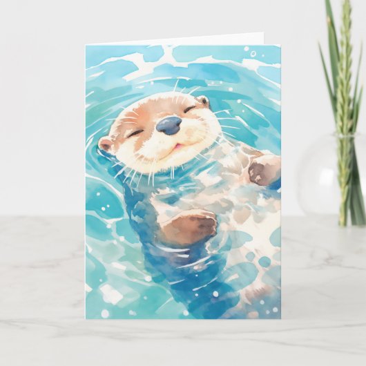 Carte Un monde aquatique de Otter mignon (Devant)